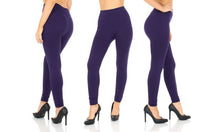 Load image into Gallery viewer, Women's Fleece lined Thermal Stretchy Leggings - Purple