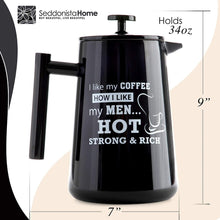 Load image into Gallery viewer, 34OZ French Press Stainless Steal Coffee Maker