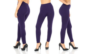 Women's Fleece lined Thermal Stretchy Leggings - Purple