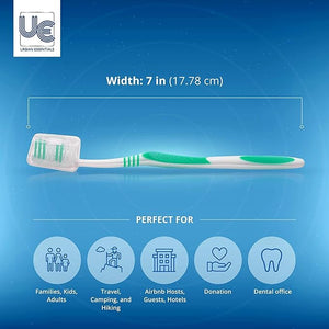 Urban Essentials Bulk Toothbrush (50) Bulk Toothpaste (50) Pack with Covers