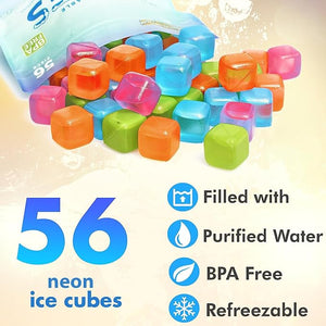 56ct Urban Essentials Refreshable Ice Cubes- Neon