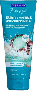 FREEMAN Anti-Stress Clay Facial Mask with Dead Sea Minerals, Balancing and Clearing Beauty Face Mask, 6 oz