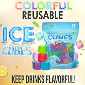 56ct Urban Essentials Reusable Ice Cubes- Assorted Colors