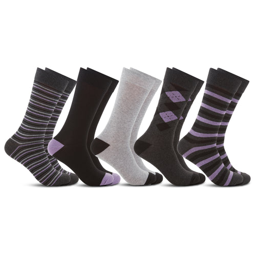 Men's 5 Pack John Weitz Dress Socks - Purple