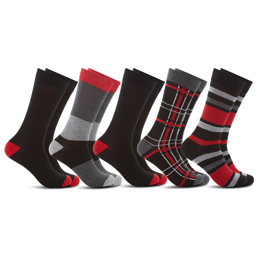 Men's 5 Pack John Weitz Dress Socks - Red