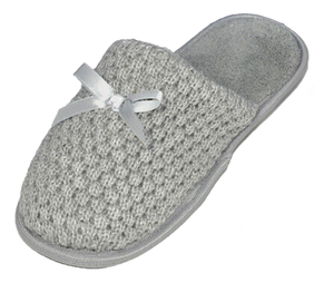 Women's Warm Slip On Slippers With Bow
