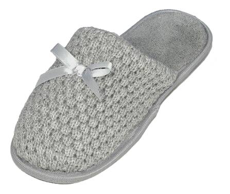 Women's Warm Slip On Slippers With Bow