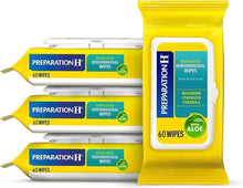 Load image into Gallery viewer, 240 Preparation H Wipes (60 Cts x 4) Flushable Medicated Hemorrhoid Wipes
