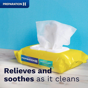 240 Preparation H Wipes (60 Cts x 4) Flushable Medicated Hemorrhoid Wipes