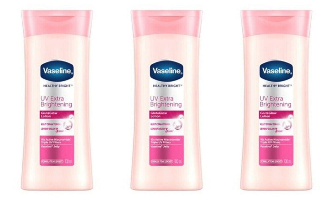 3/6/12 Pack 100ML Vaseline UV Extra Brightening Healthy White Vitamin B3 Lotion