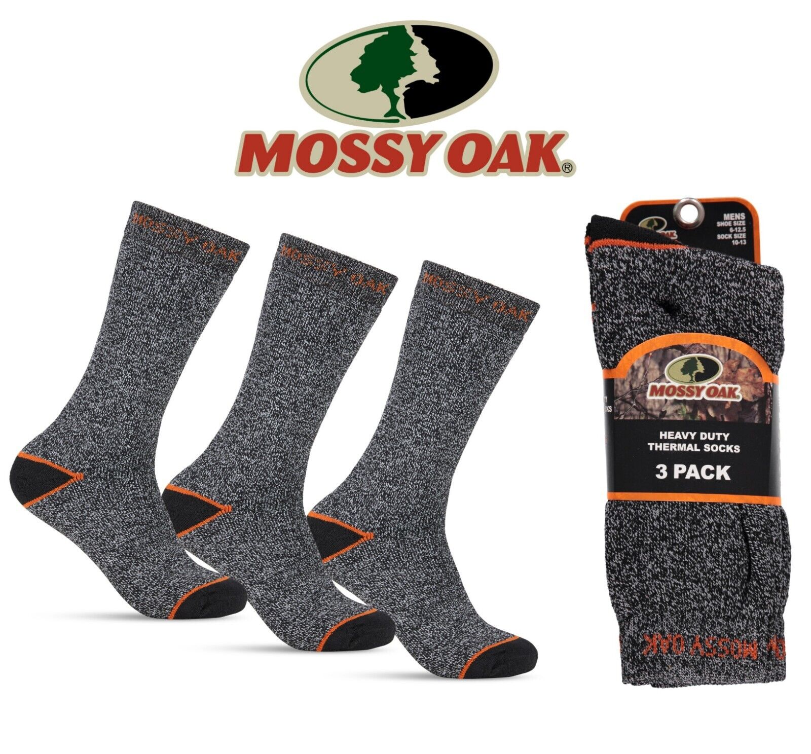 Men's 3 Pack Mossy Oak Heavy Duty Thermal Socks – 718Closeouts