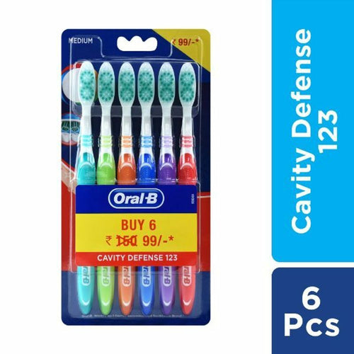 Oral-B OrOral-B Oralb All Rounder Toothbrush 3 Pack Medium Bristleals All Rounder Cavity Defense Toothbrush 6 Pack Medium Bristles Brush