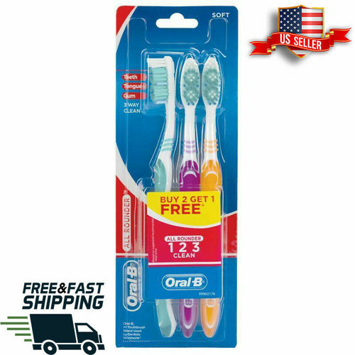 Oral-B Oralb All Rounder Toothbrush 3 Pack Soft Bristles