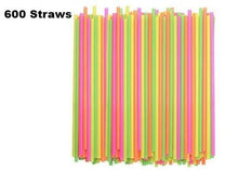Load image into Gallery viewer, 600Ct Bendable Plastic Straws- Neon