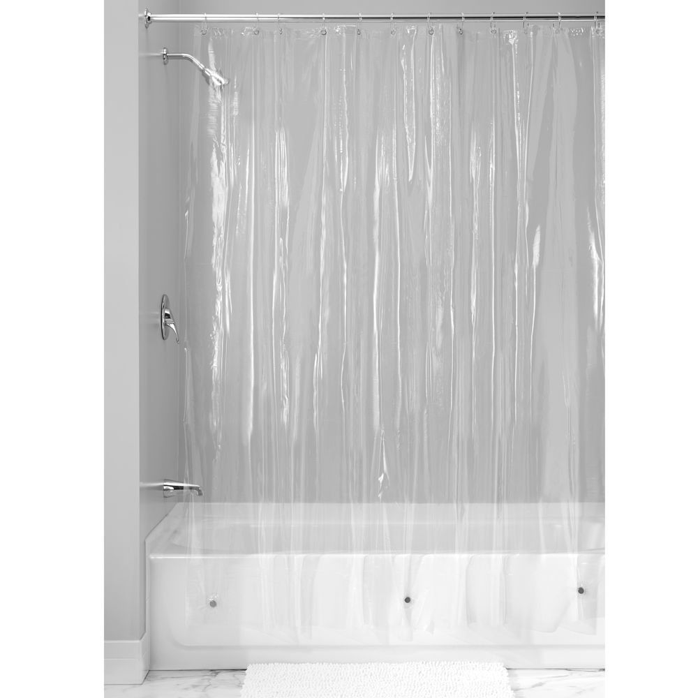 Solid Water Repellent Bathroom Shower Curtain Liner - Clear