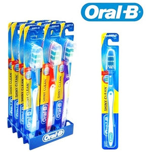 12 Pack Oral-B Shiny Clean Soft 35 Ergonomic Z Shaped Bristles Manual Toothbrush