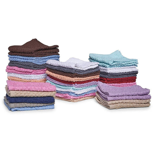 100% Cotton 12 Pack Washcloth set (12