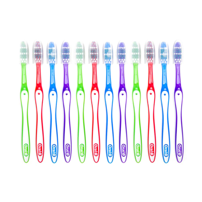 12 Pack Oral-B Shiny Clean Soft 35 Ergonomic Z Shaped Bristles Manual Toothbrush