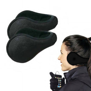 2 Pack Unisex Fleece Ear Warmers - Black