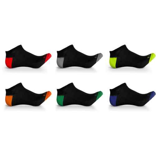 Elite Collection Men's Low Cut No Show Socks - Black/Colored Heel