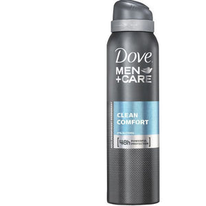 6 Pack Dove Men Clean Comfort 150 ML Anti-perspirant Spray Can