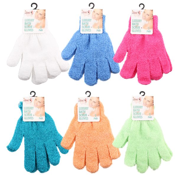 Exfoliating Spa Bath Scrub Gloves (6 Pack)