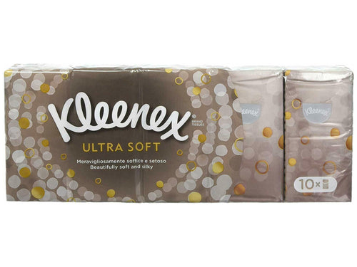 Kleenex Ultra Soft & Strong Facial Tissues, Travel Pocket Pack, 9 ct, 10 Pack