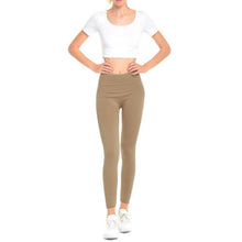 Load image into Gallery viewer, Women&#39;s Fleece lined Thermal Stretchy Leggings - Beige