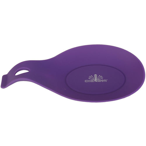 Silicone Spoon Rest Heat Resistant Utensil Holder - Purple