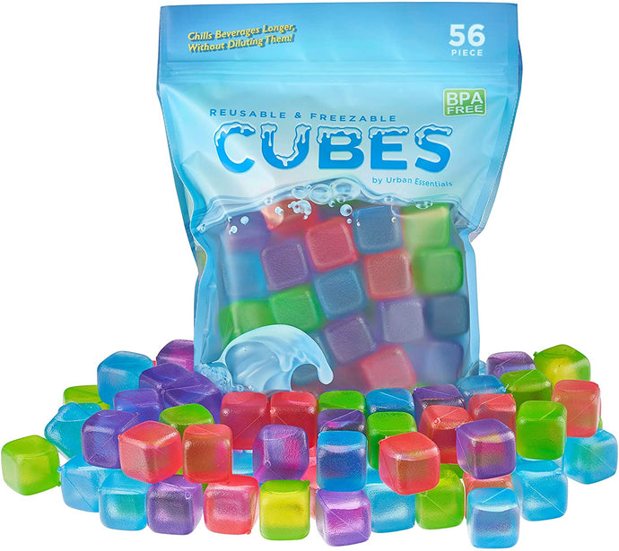 56ct Urban Essentials Reusable Ice Cubes- Assorted Colors