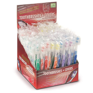 100 toothbrushes Individually wrapped Medium bristle full head with hygienic antibacterial cap